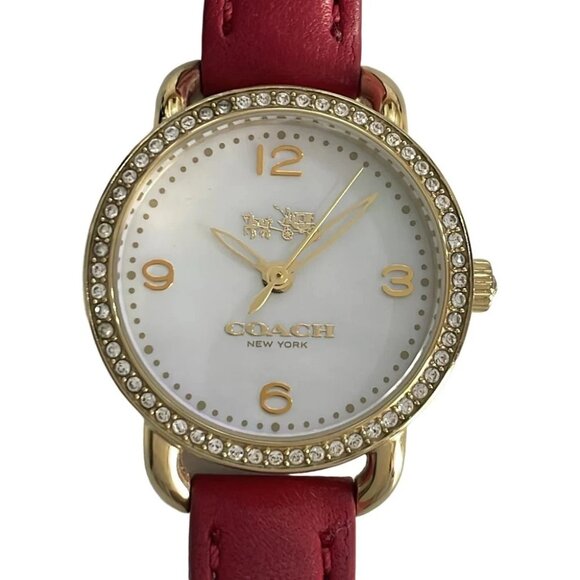 Auth COACH - CA.97.7.34.1161S Unconfirmed Red Women's Wrist Watch - Picture 1 of 7